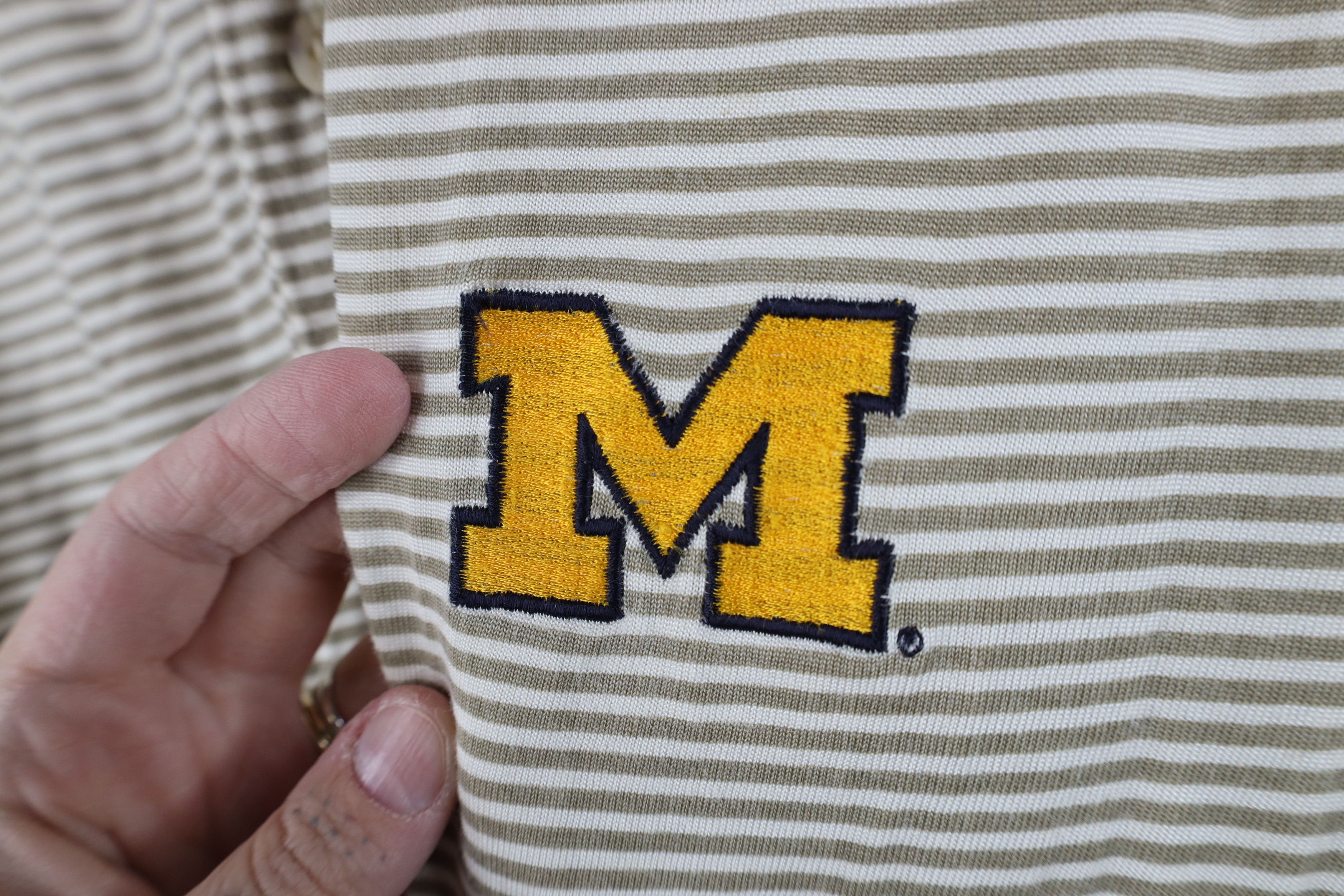 Vintage Vintage 90s Gabardine Block M University of Michigan Polo Size US L / EU 52-54 / 3 - 4 Thumbnail