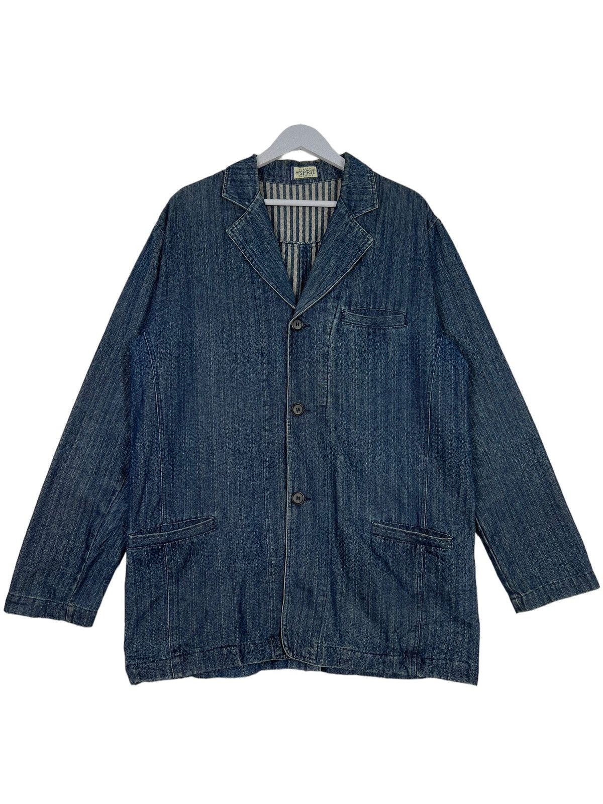 Esprit VINTAGE ESPRIT HIKORY DENIM CHORE JACKET Size US L / EU 52-54 / 3 - 1 Thumbnail