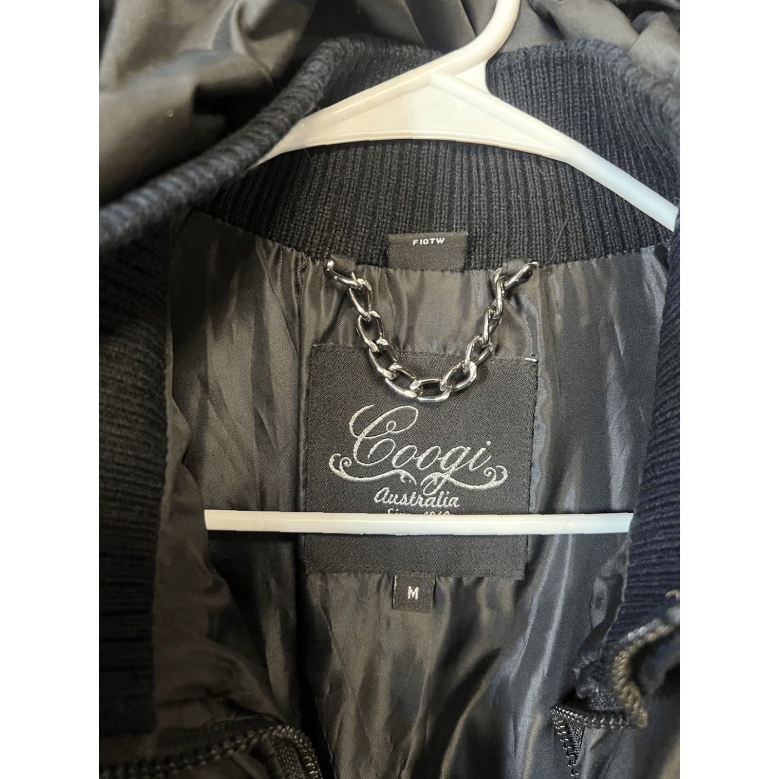 Coogi COOGI Womens Black Full Zip Quilted Puffer Jacket Hooded Mock Neck Size M Size M / US 6-8 / IT 42-44 - 3 Thumbnail