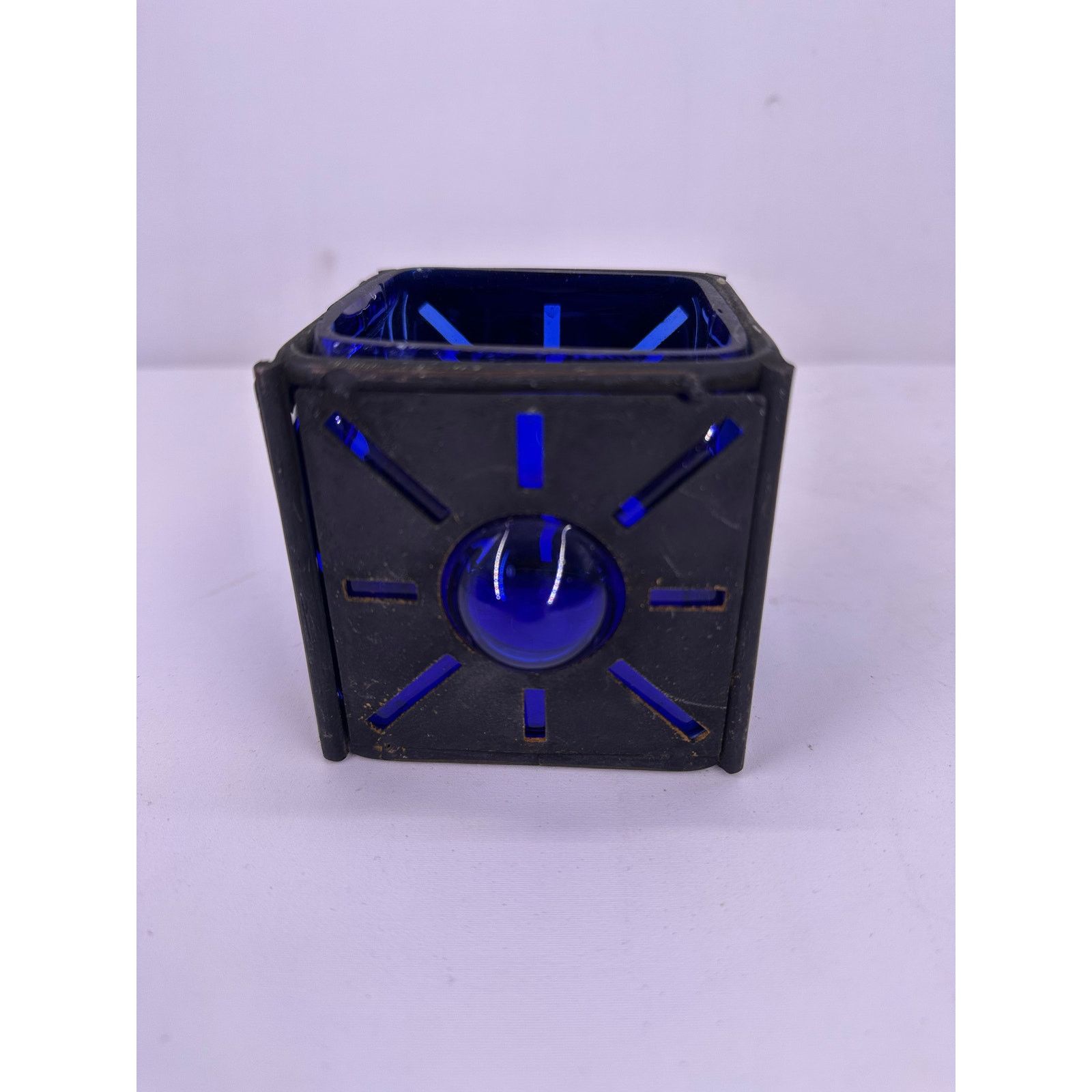 & Other Stories Vintage Thick 3" X 3" Square Cobalt Blue Glass CandleHolder Size ONE SIZE - 2 Thumbnail
