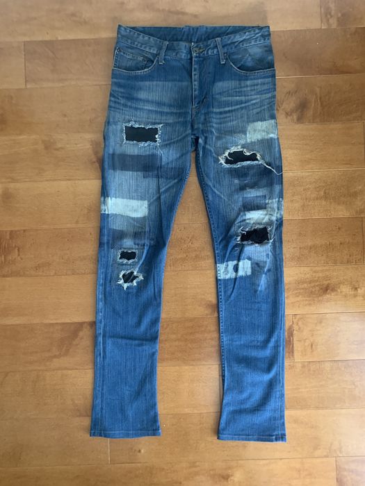 If Six Was Nine L.G.B. S-WOLF-B2D Painted Patch Denim | Grailed