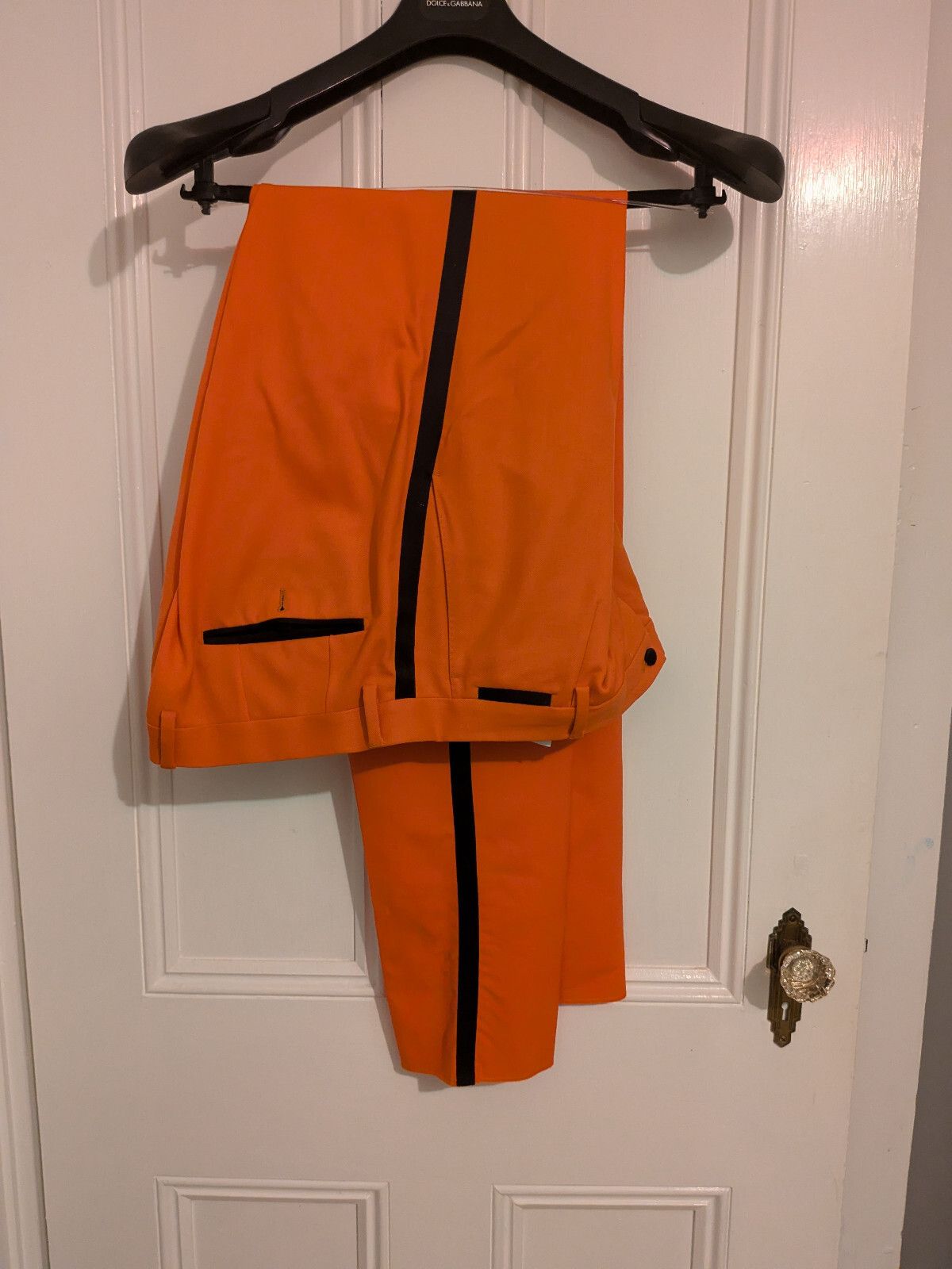 Dolce & Gabbana Two-Piece Dolce and Gabbana Orange Wool Tuxedo Size 46R - 4 Thumbnail