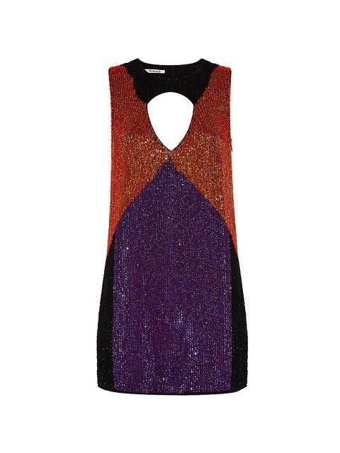 Pinko Authentic PINKO Pallavolista Sequin Color-Block Mini Dress Size S / US 4 / IT 40 - 1 Thumbnail