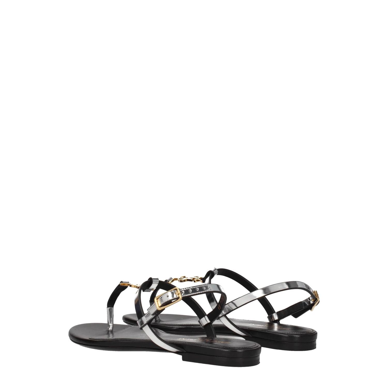 Saint Laurent Paris ob1o1e1124 Leather Flip Flops in Silver Size US 5 / IT 35 - 4 Thumbnail