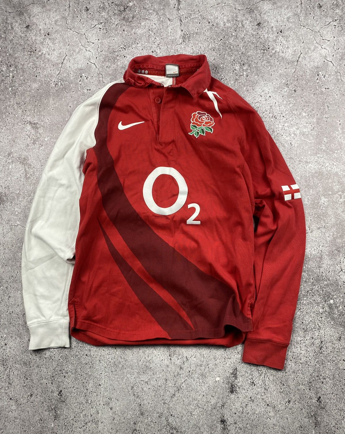 Nike × Vintage 90s NIKE RUGBY ENGLAND RETRO BIG LOGO LONGSLEEVE POLO SWOOSH Size US S / EU 44-46 / 1 - 1 Thumbnail