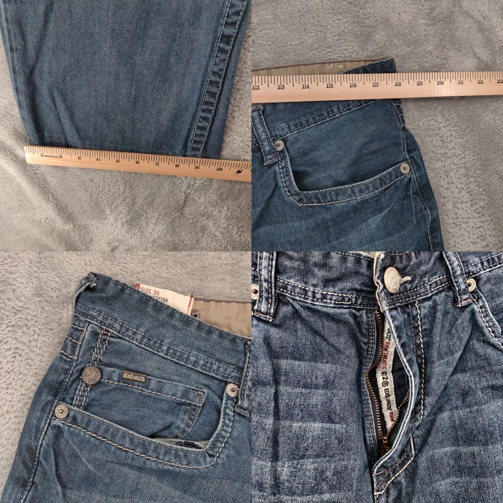 Ecko Unltd. VINTAGE Ecko Jeans Mens 36x29 Blue Baggy Relaxed Fit Denim Hip Hop 90s Y2K Jeans Mens 36 Blue 90s Hip Hop Grunge Baggy Relaxed 90s Mens Size US 36 / EU 52 - 8 Thumbnail