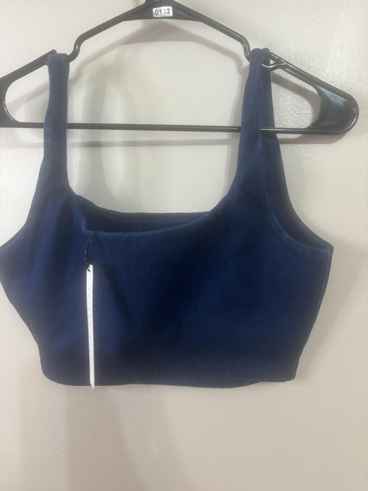 Designer Stylish Susana Monaco Crop Top - Navy Blue XS Size XS / US 0-2 / IT 36-38 - 2 Thumbnail