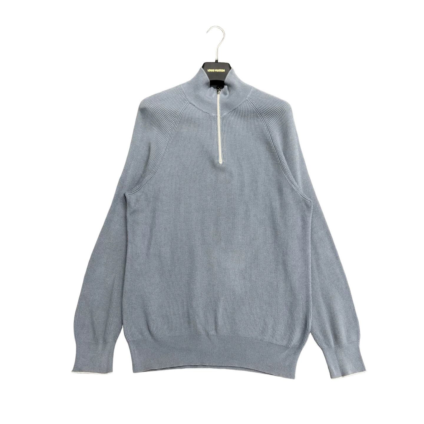 Brunello Cucinelli Brunello Cucinelli Blue Cotton Half-Zip Sweater Size M Size US M / EU 48-50 / 2 - 1 Thumbnail