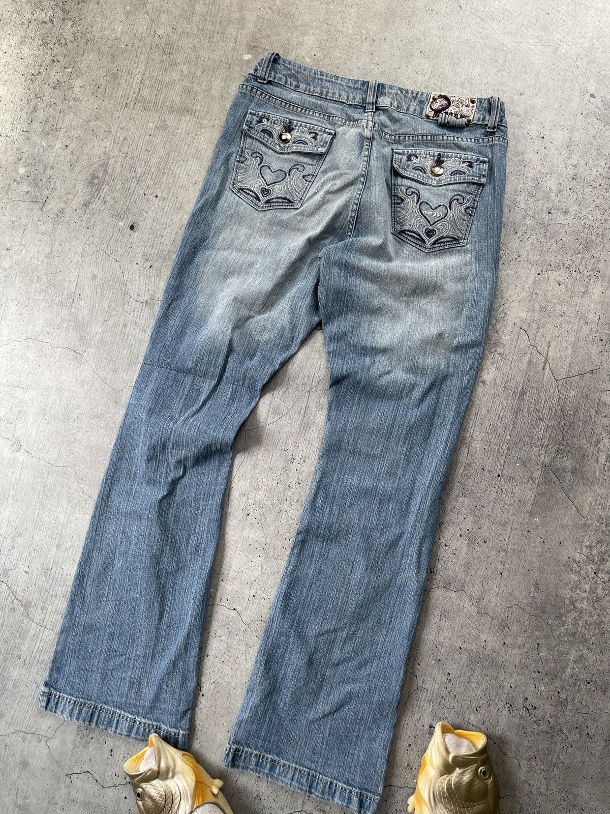 Jean punk grunge washed faded y2k bootcut jeans Size US 34 / EU 50 - 2 Thumbnail