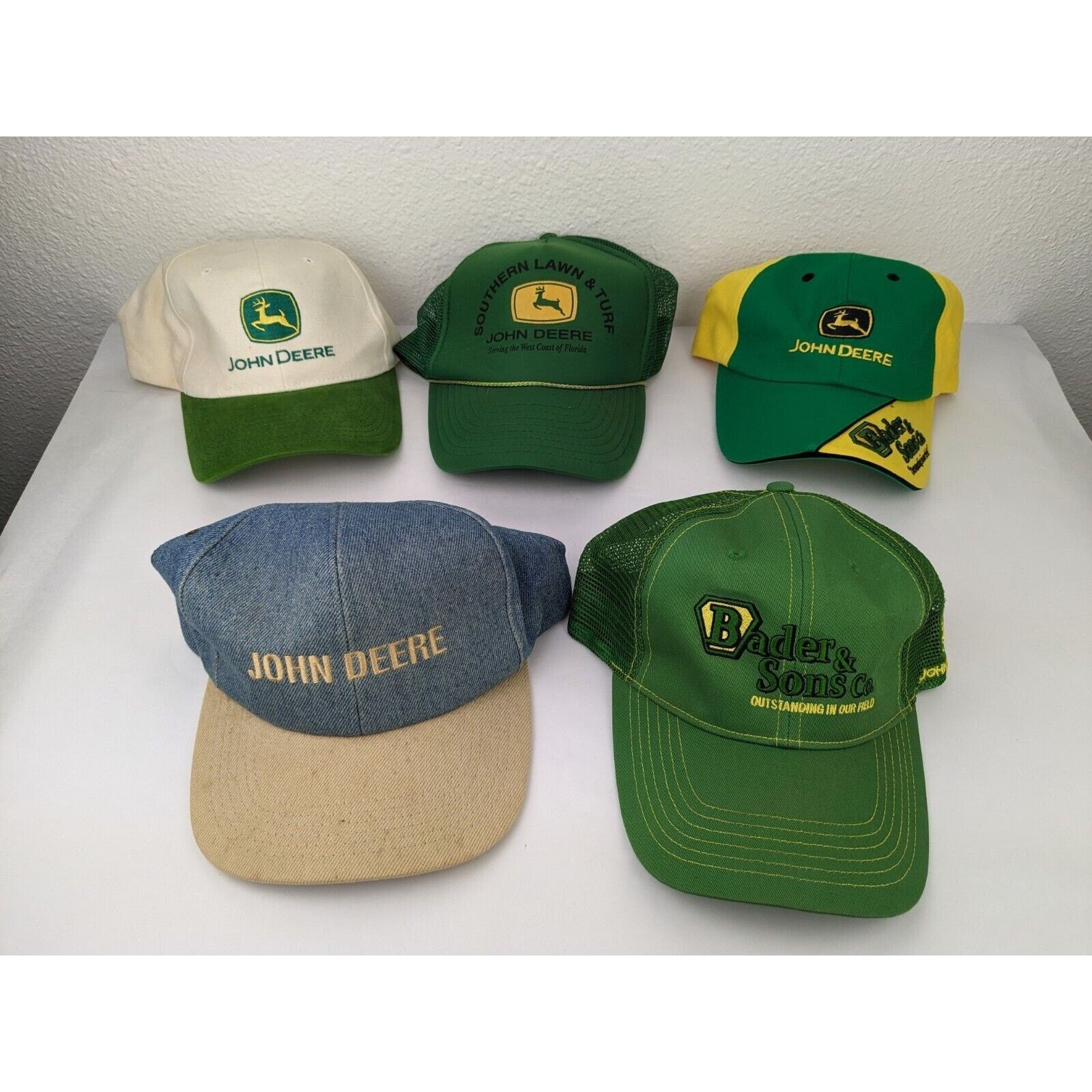 John Deere 5 John Deere Hats Yellow Green Deer Logo Farm Baseball Caps Size ONE SIZE - 1 Thumbnail