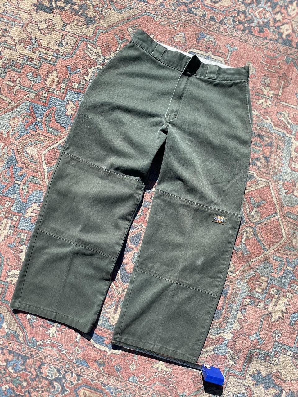 Dickies Vintage 90s Olive Green Dickies Double Knee Work Pants 32x34 Size US 32 / EU 48 - 1 Thumbnail