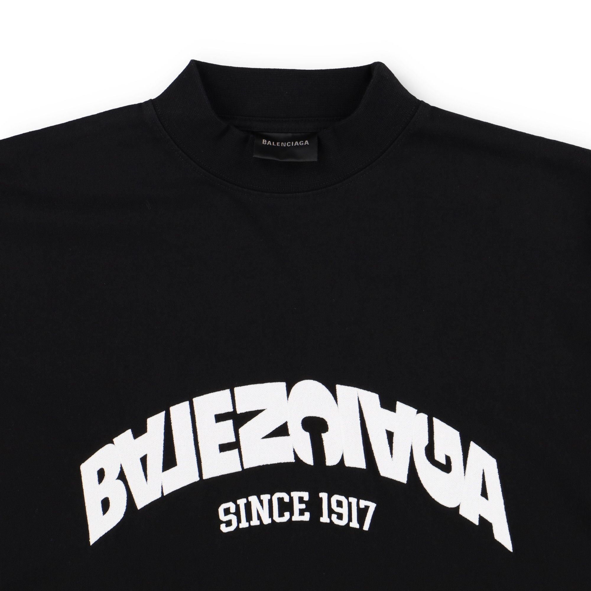 Balenciaga Black Embroidered Back Flip Logo Oversized T-Shirt Size US S / EU 44-46 / 1 - 8 Thumbnail