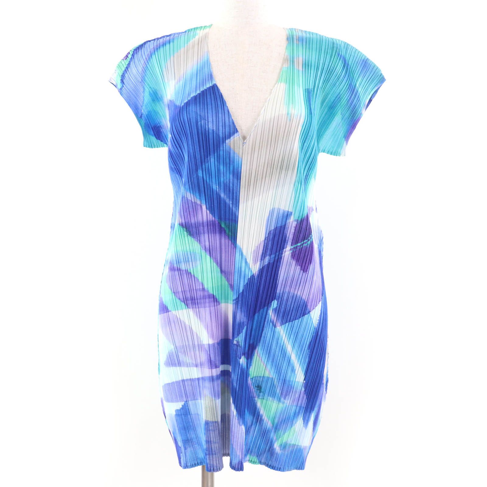 Issey Miyake Issey Miyake PLEATS PLEASE Watercolor Polyester Dress Others Dresses PP01-JT688 DUTY FREE for USA Size ONE SIZE - 1 Thumbnail