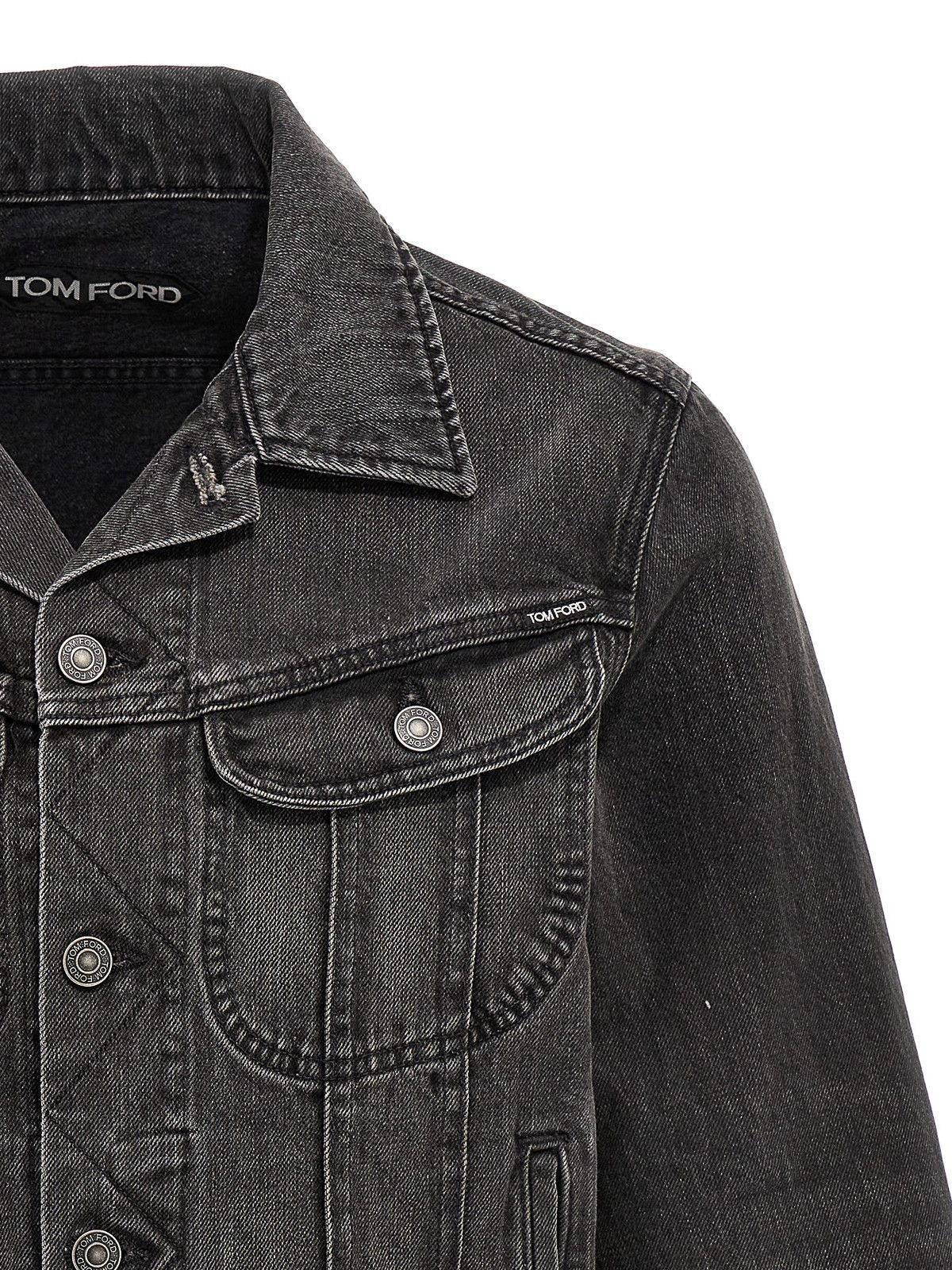 Tom Ford o1loc1c1225 DJI001 Denim Jacket in Black Size US S / EU 44-46 / 1 - 3 Thumbnail