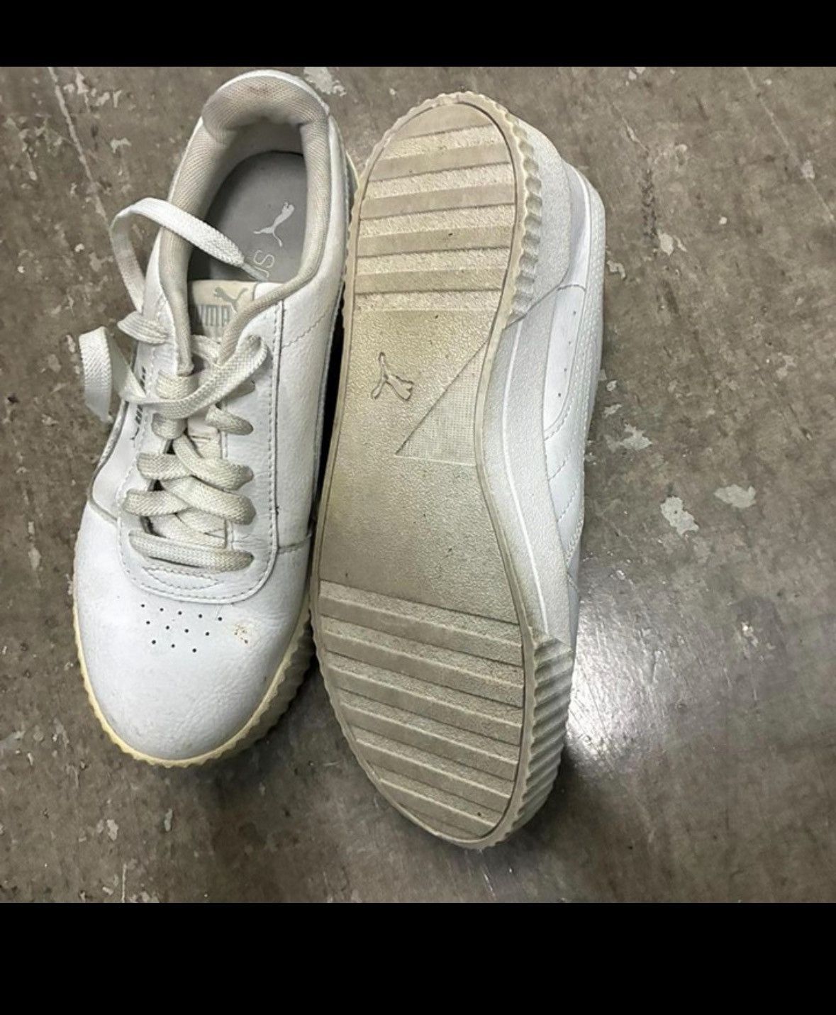 Puma PUMA Women’s Low Top Lace Up Solid White Athletic Casual 8 Size US 8.5 / IT 38.5 - 2 Thumbnail