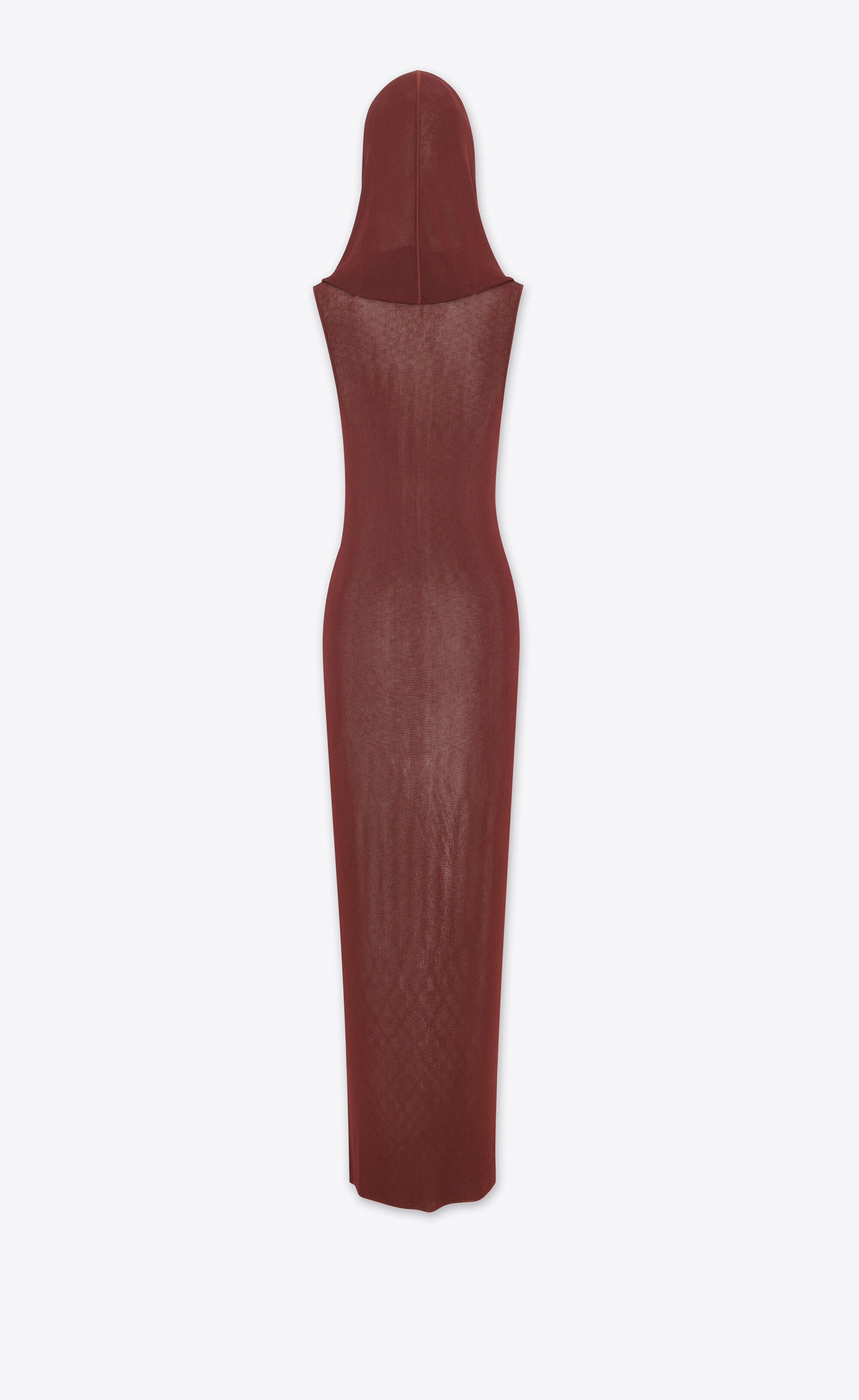 Saint Laurent Paris o1s1wg110225 745646 Hooded Dress in Knit in Burgundy Size M / US 6-8 / IT 42-44 - 4 Thumbnail