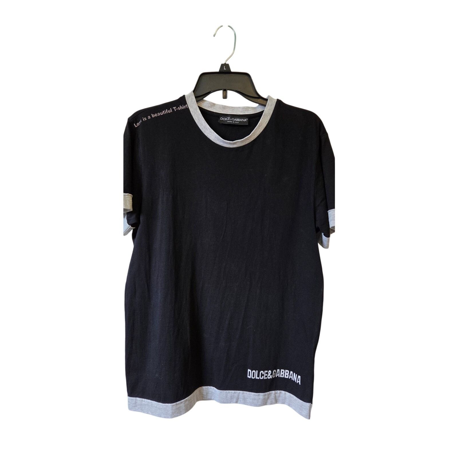 Dolce & Gabbana Dolce Gabbana Men's M Black T-Shirt Large DG Logo Oversize Size US M / EU 48-50 / 2 - 2 Thumbnail