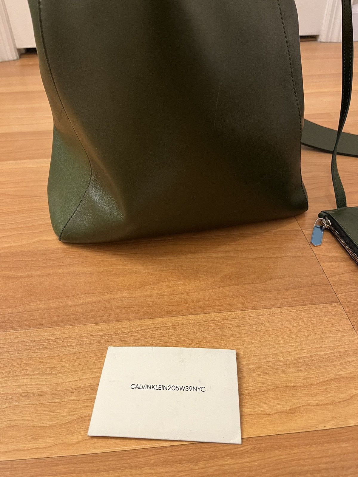 Calvin Klein 205W39NYC Calvin Klein 205W39NYC Green Leather Bucket Bag Size ONE SIZE - 4 Thumbnail