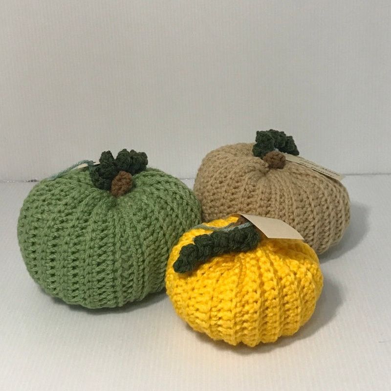 Handmade NWT Handmade Crocheted Pumpkin Set of 3 by Dawny Size ONE SIZE - 1 Thumbnail