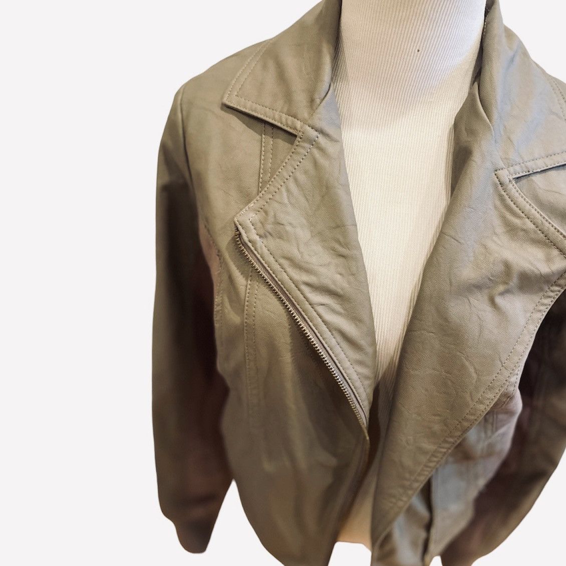 Urban Outfitters Urban outfitters Faux Leather Jacket Bomber Moto Taupe M Size M / US 6-8 / IT 42-44 - 3 Thumbnail