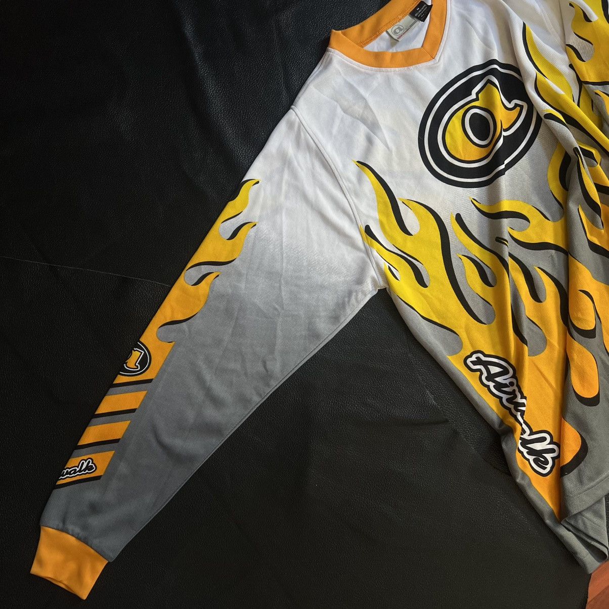 Airwalk Rare 90’s AirWalk Flame Jersey BMX Long-Sleeve Size US M / EU 48-50 / 2 - 2 Thumbnail