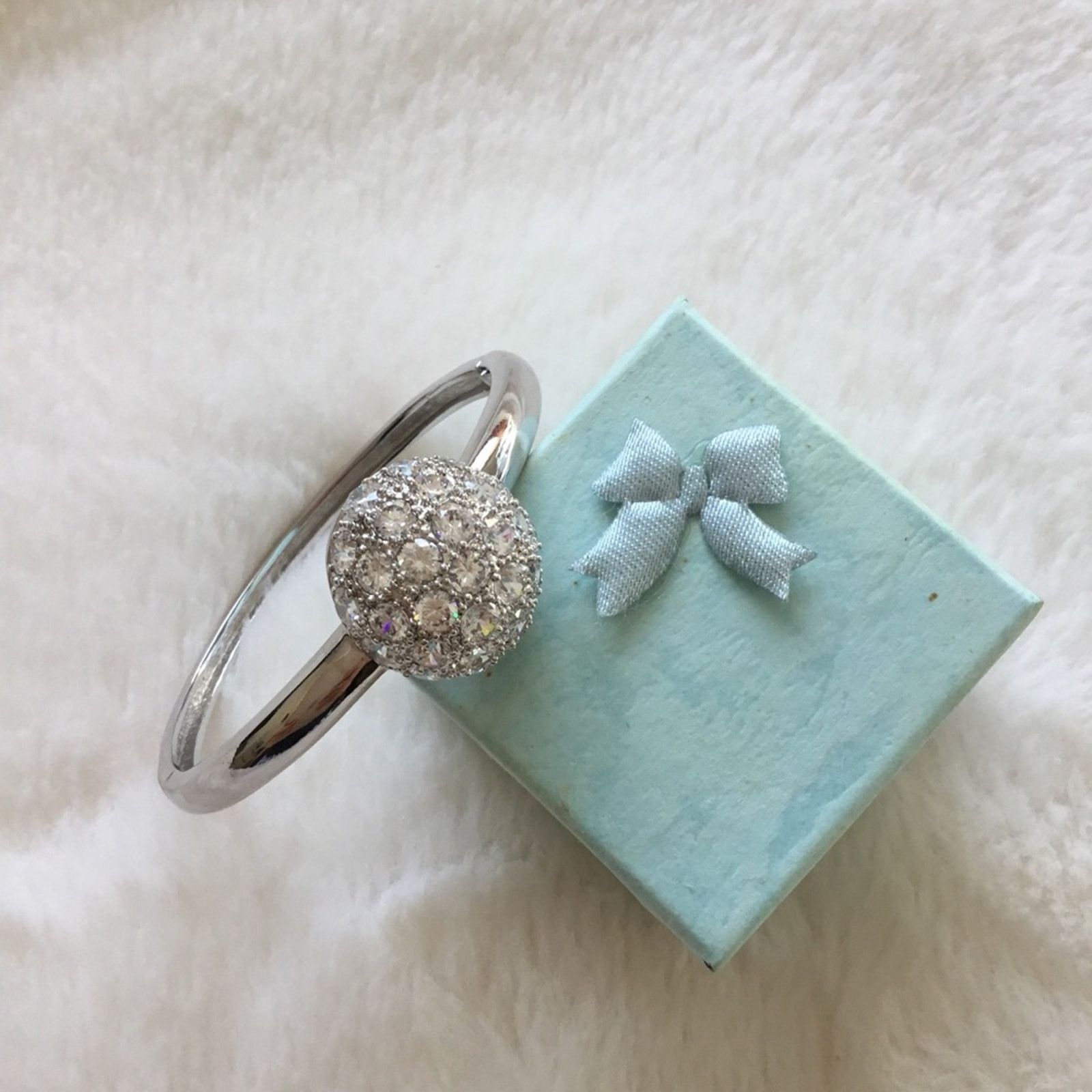 Other Silver Large Crystal Burst Bangle Size ONE SIZE - 5 Thumbnail