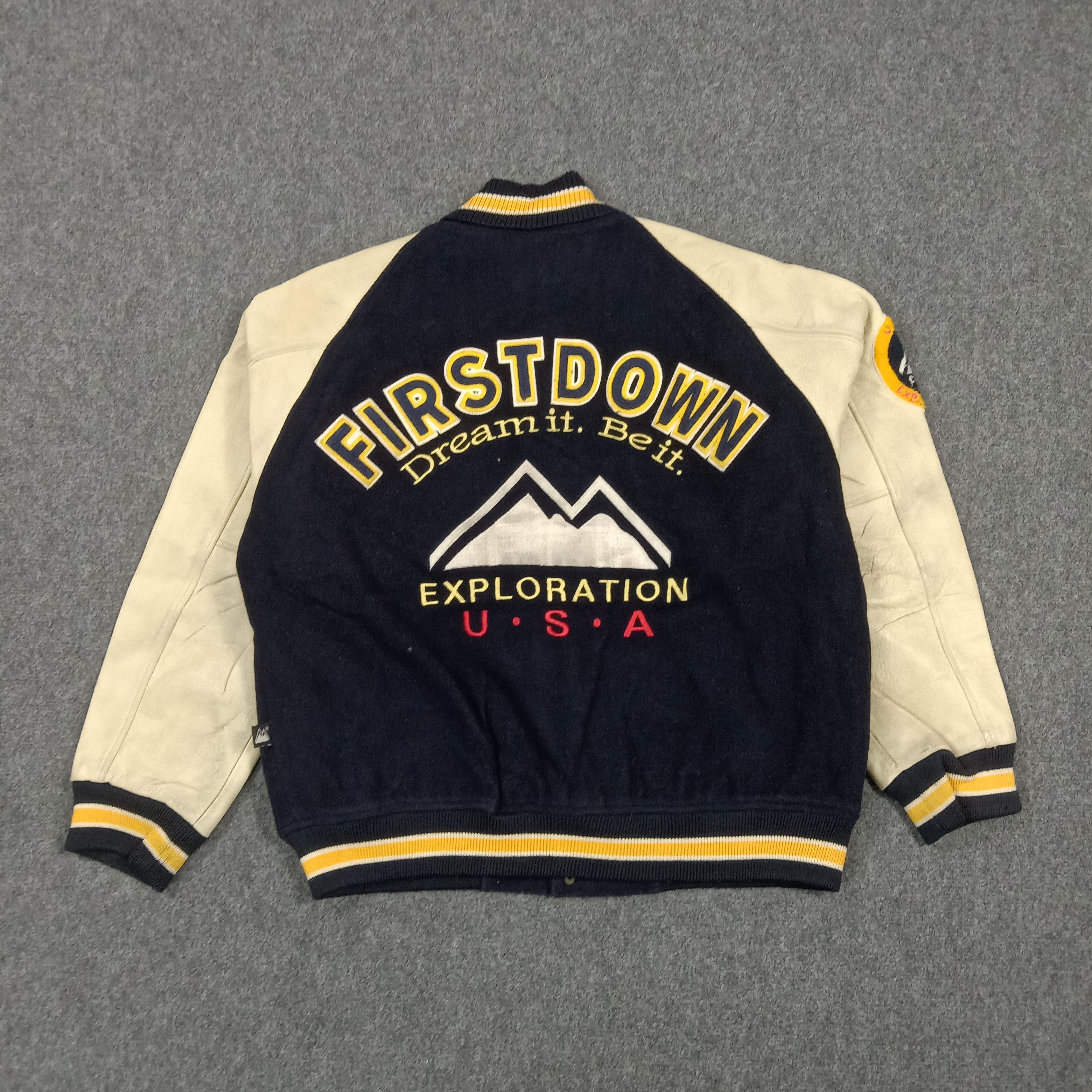 Vintage First Down Exploration USA Letterman Varsity Jacket C291N34 Size US L / EU 52-54 / 3 - 4 Thumbnail