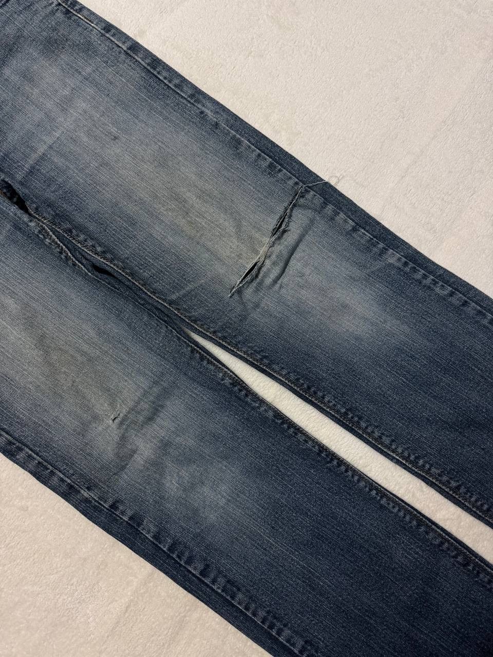 Levi's GRUNGE Levi’s Slim Straight Fit Faded Distressed Blue Jeans Size US 33 - 7 Thumbnail