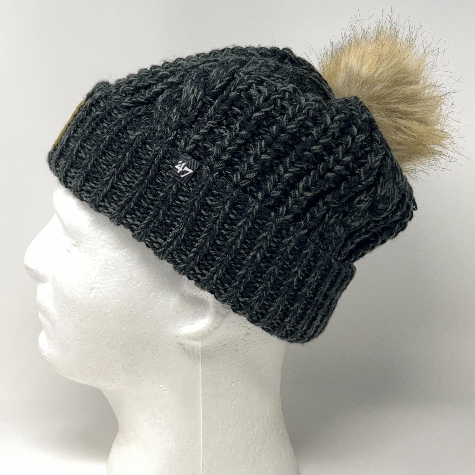 47 Brand Las Vegas Golden Knights Womens Pom Pom Beanie Hat Black 47 Size ONE SIZE - 4 Thumbnail