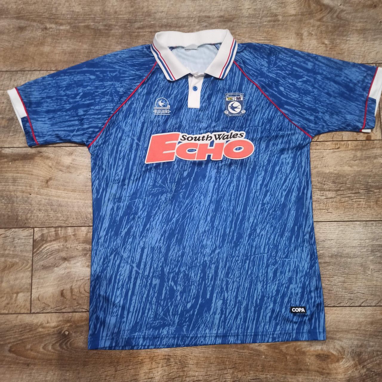 Vintage Bluebird Cardiff City Bluebirds 1992 1993 Soccer Jersey Size US L / EU 52-54 / 3 - 1 Thumbnail