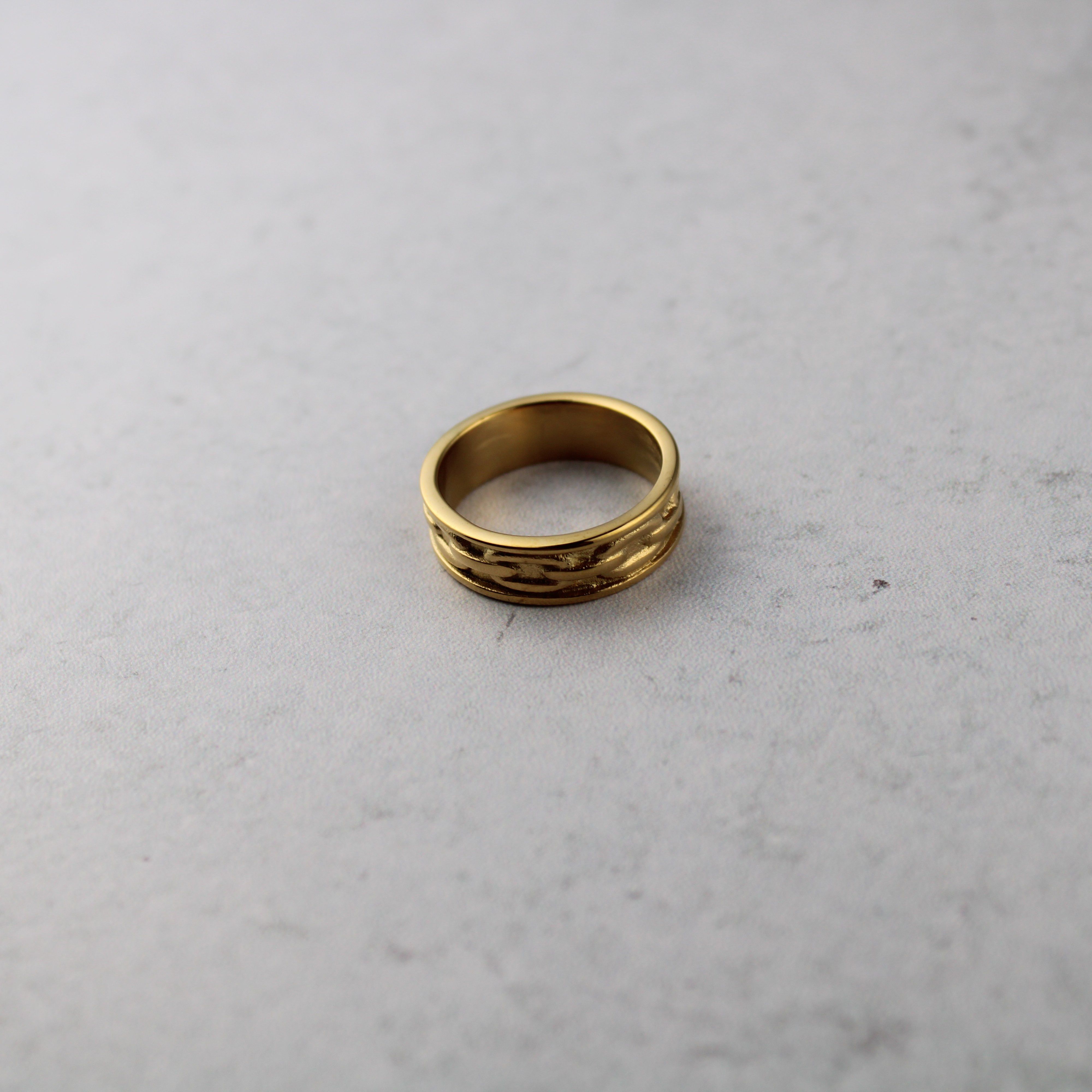Jewelry Gold Chain Link Ring Size 10 Size ONE SIZE - 5 Thumbnail