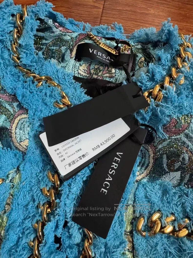 Versace Versace Blue printed chain jacket Size US M / EU 48-50 / 2 - 4 Thumbnail