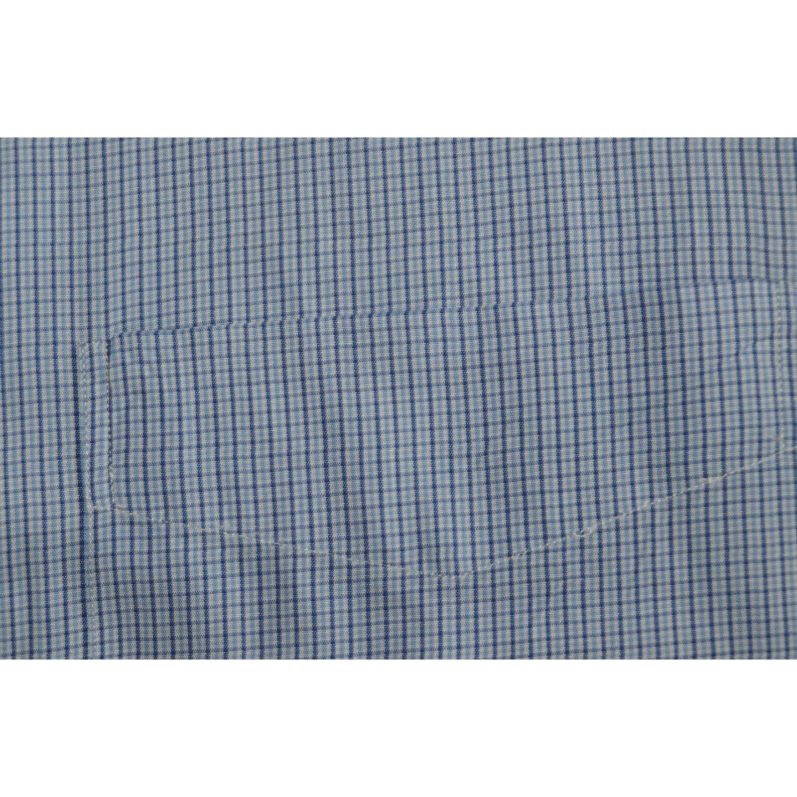 Polo Ralph Lauren VINTAGE POLO Ralph Lauren Dress Shirt Blue Plaid Cotton L/S 17 34/35 Men Regular Button-Down Collar Embroidered Preppy Size 17 Chest Size 46R - 4 Thumbnail