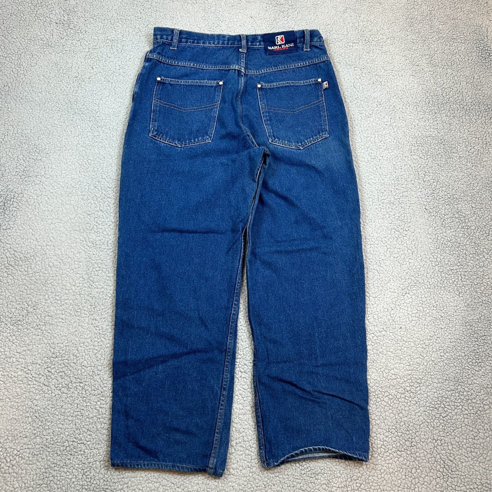Karl Kani VINTAGE Karl Kani Baggy Denim Carpenter Jeans Mens 36x34 Hip Hop Rap Skater Jeans Wide-Leg 5-Pocket Blue Mens Size US 36 / EU 52 - 5 Thumbnail