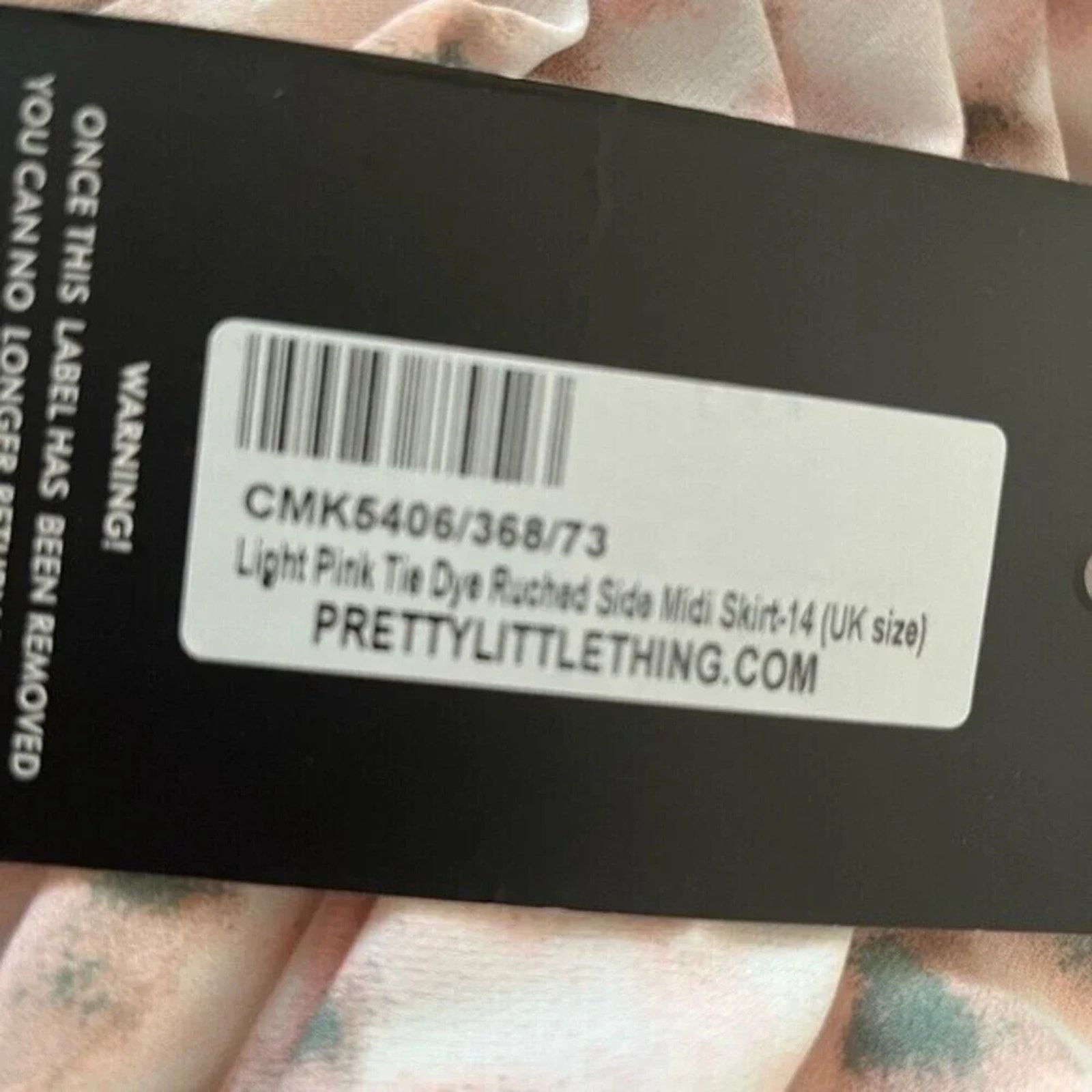 The Unbranded Brand Pretty Little Thing light pink tie dye midi skirt, size 10. Size 32" / US 10 / IT 46 - 6 Thumbnail