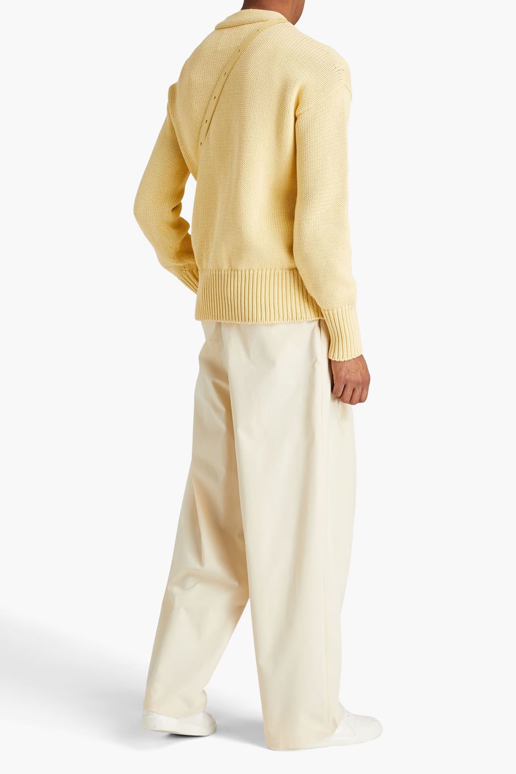 Jil Sander o1y1124 Embroidered-Logo Cotton Cardigan in Pastel Yellow Size US L / EU 52-54 / 3 - 3 Thumbnail