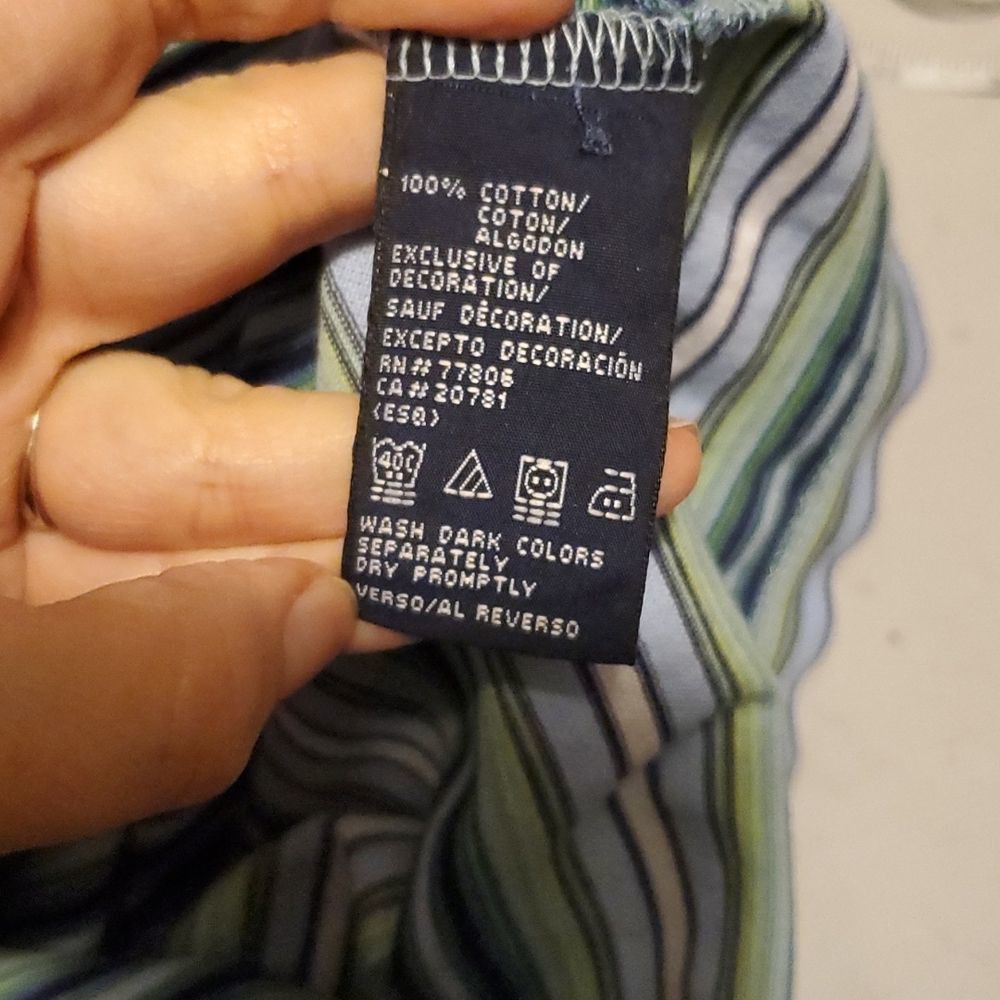 Tommy Hilfiger Tommy Hilfiger Men's Size Medium Blue Green Striped Cotton P Size US M / EU 48-50 / 2 - 7 Thumbnail