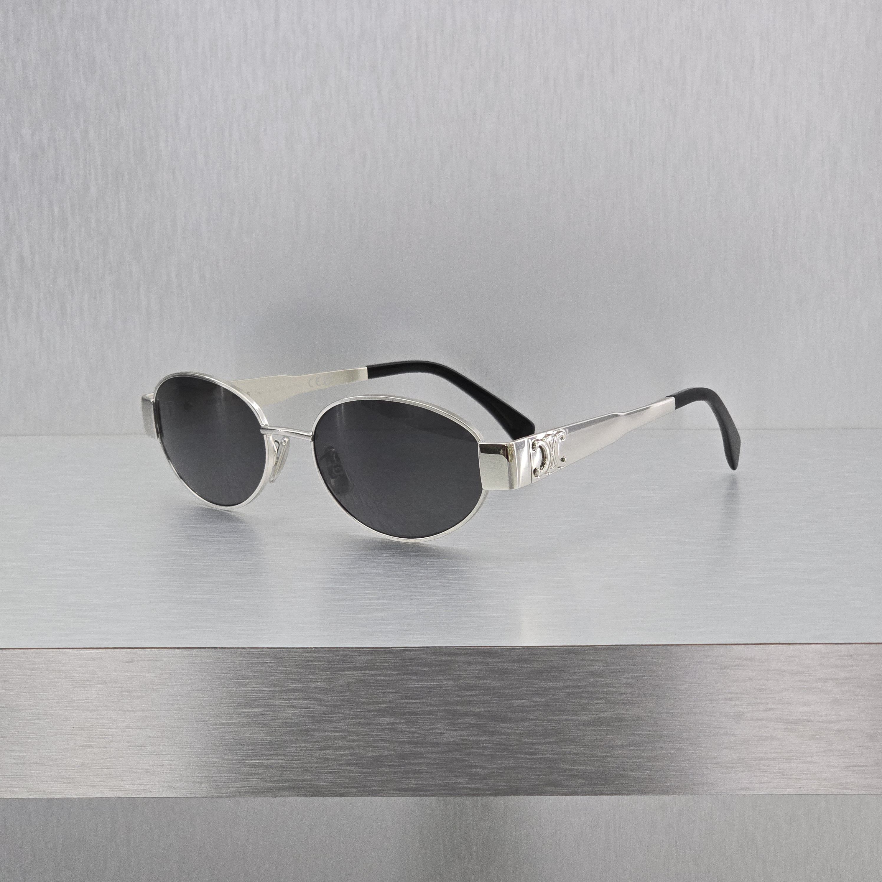 Celine CELINE Triomphe Metal 01 Sunglasses In Metal SILVER Size ONE SIZE - 5 Thumbnail