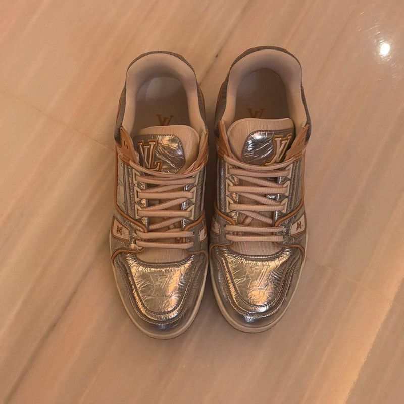 Louis Vuitton Louis Vuitton Silver Trainer Sneakers Size US 8 / IT 38 - 2 Thumbnail