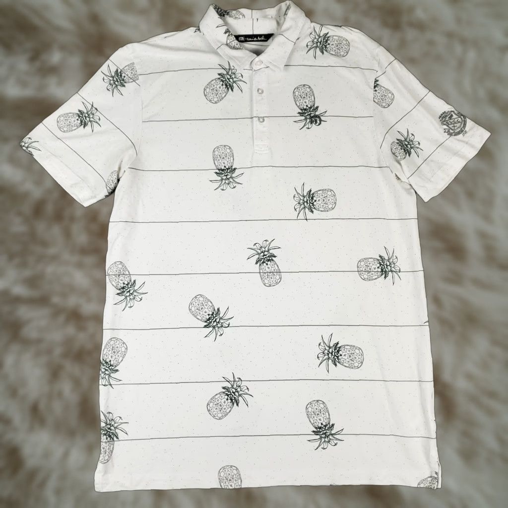 TravisMathew Travis Mathew Polo Shirt Mens L White Pineapple Fort Lauderdale Golf Shirt Size US L / EU 52-54 / 3 - 1 Thumbnail
