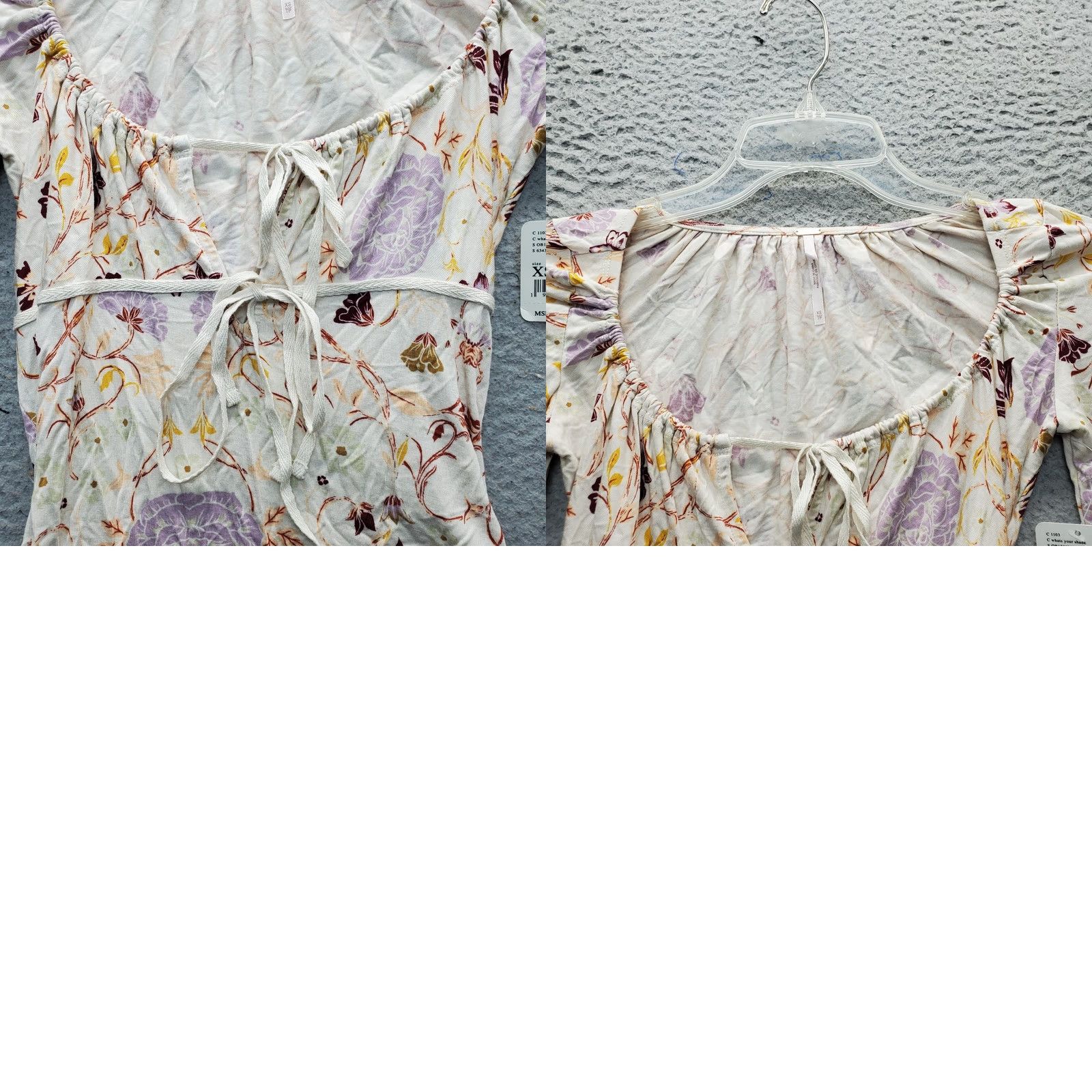 Free People Free People Make Easy Fitted Top Womens XS Multicolor Scoop Neck Tie Waist Size XS / US 0-2 / IT 36-38 - 8 Thumbnail