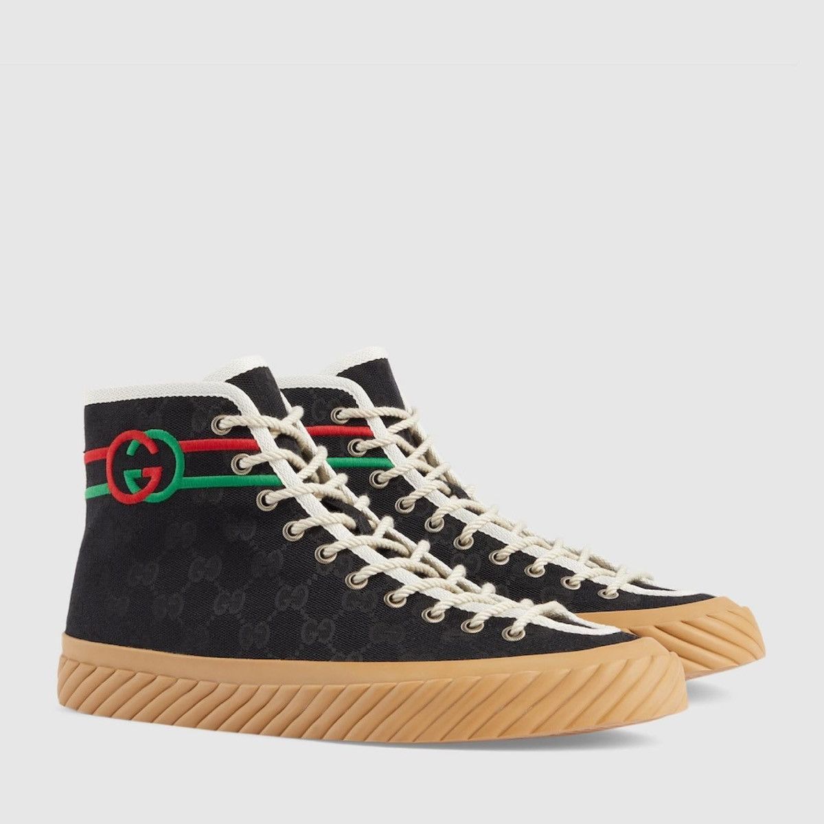 image of Gucci Interlocking G High Top Sneakers in Black, Men's (Size 12)