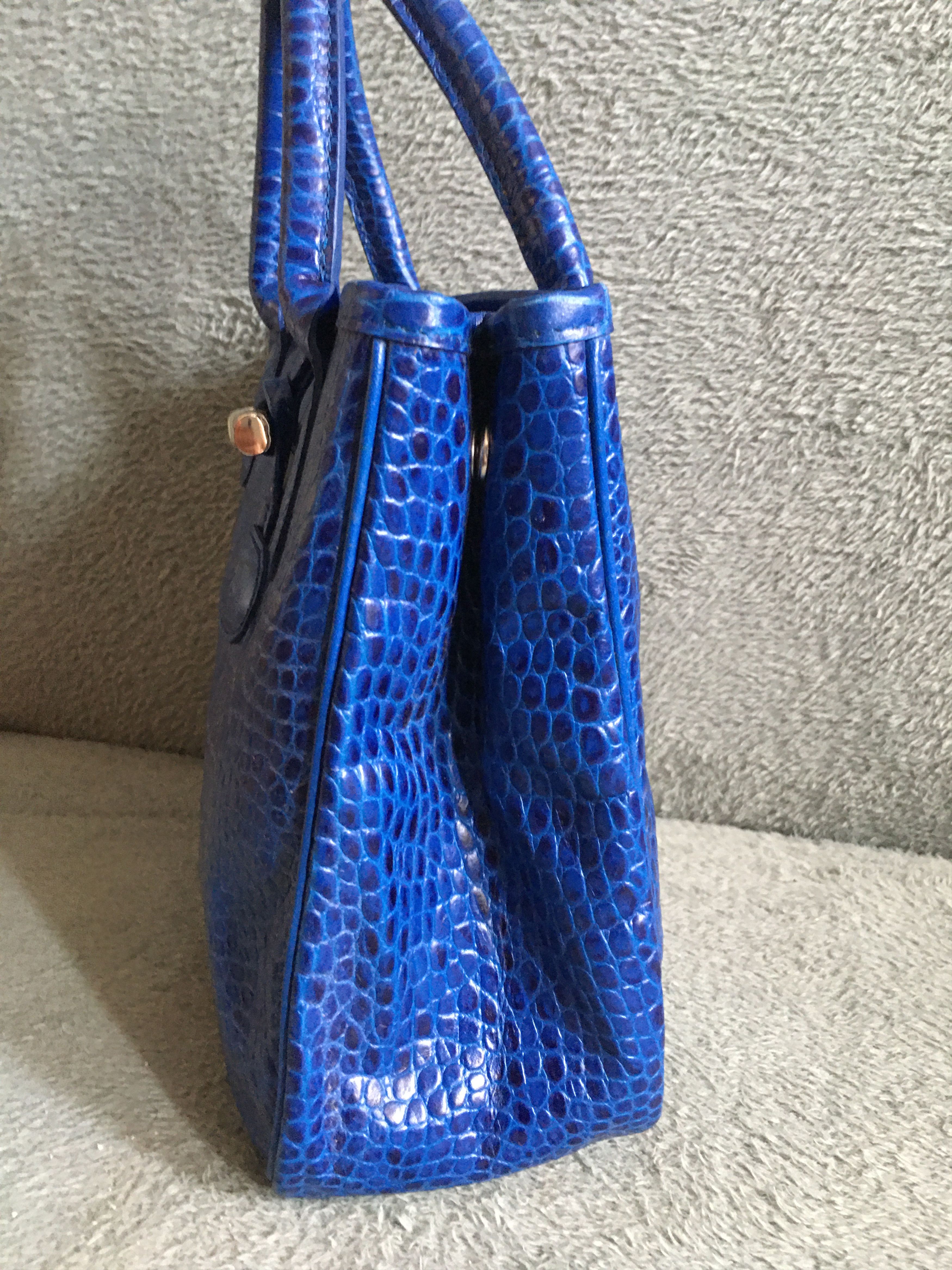 Longchamp LONGCHAMP Roseau Crocodile Embossed Leather Bag Handbag Size ONE SIZE - 4 Thumbnail