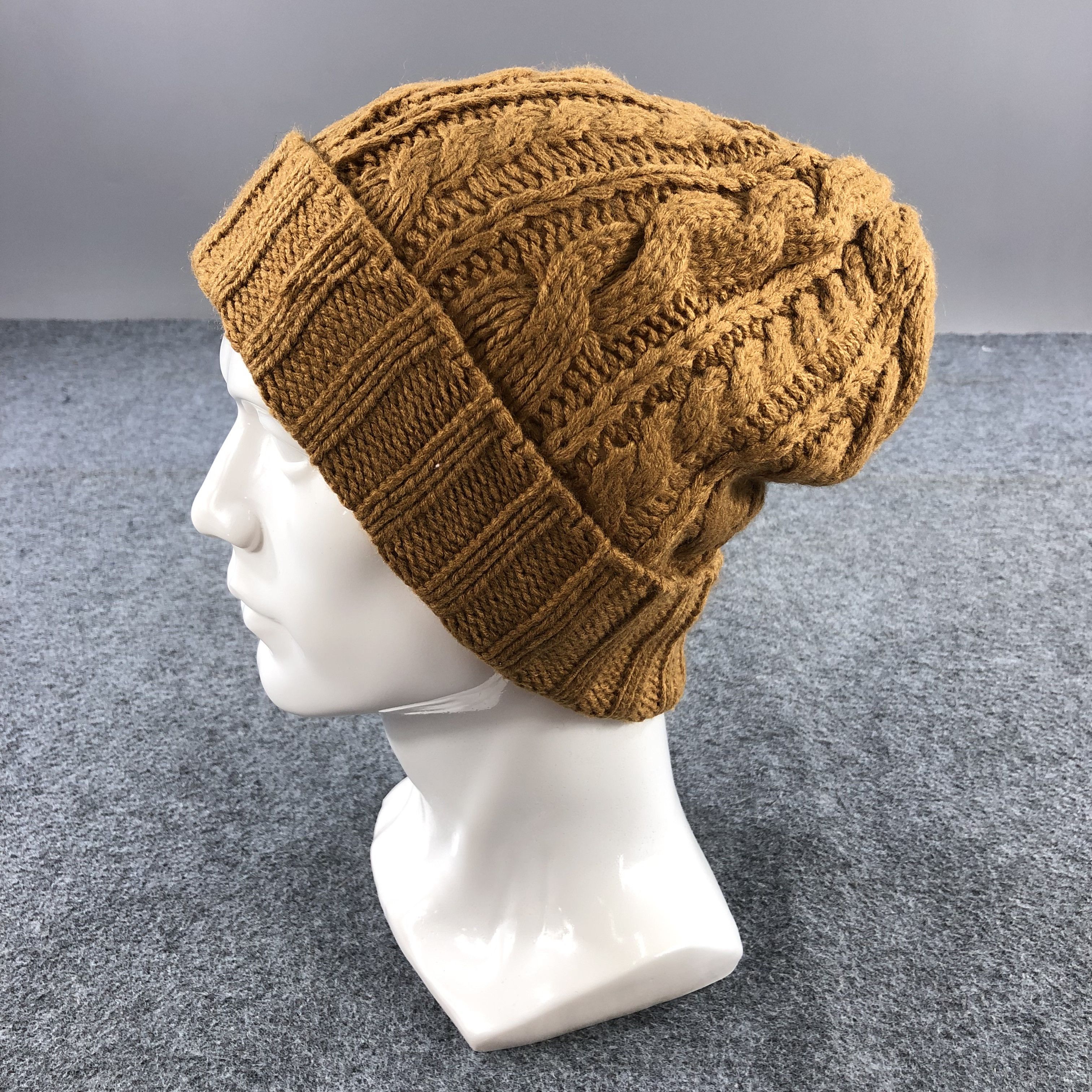 Vintage R. P. S Japan Cable Knit Beanie Mustard Yellow Hat B207 Size ONE SIZE - 1 Thumbnail