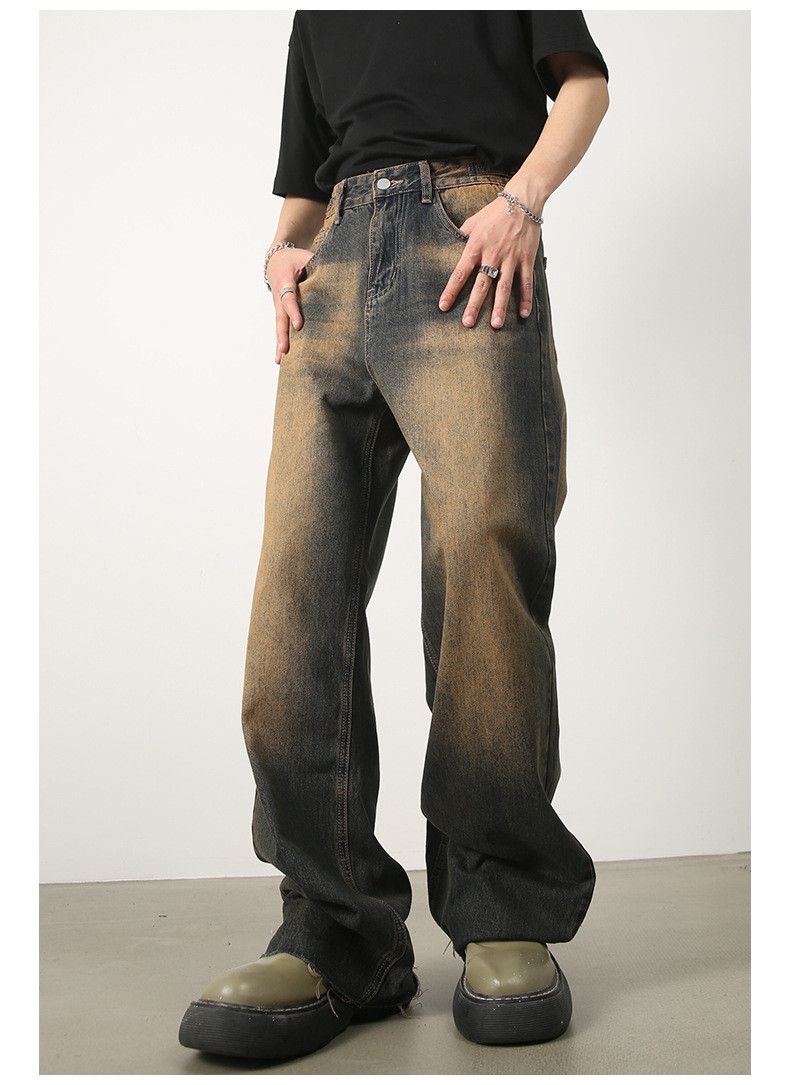 Japanese Brand Japanese retro washed distressed loose wide-leg jeans Size US 32 / EU 48 - 1 Thumbnail