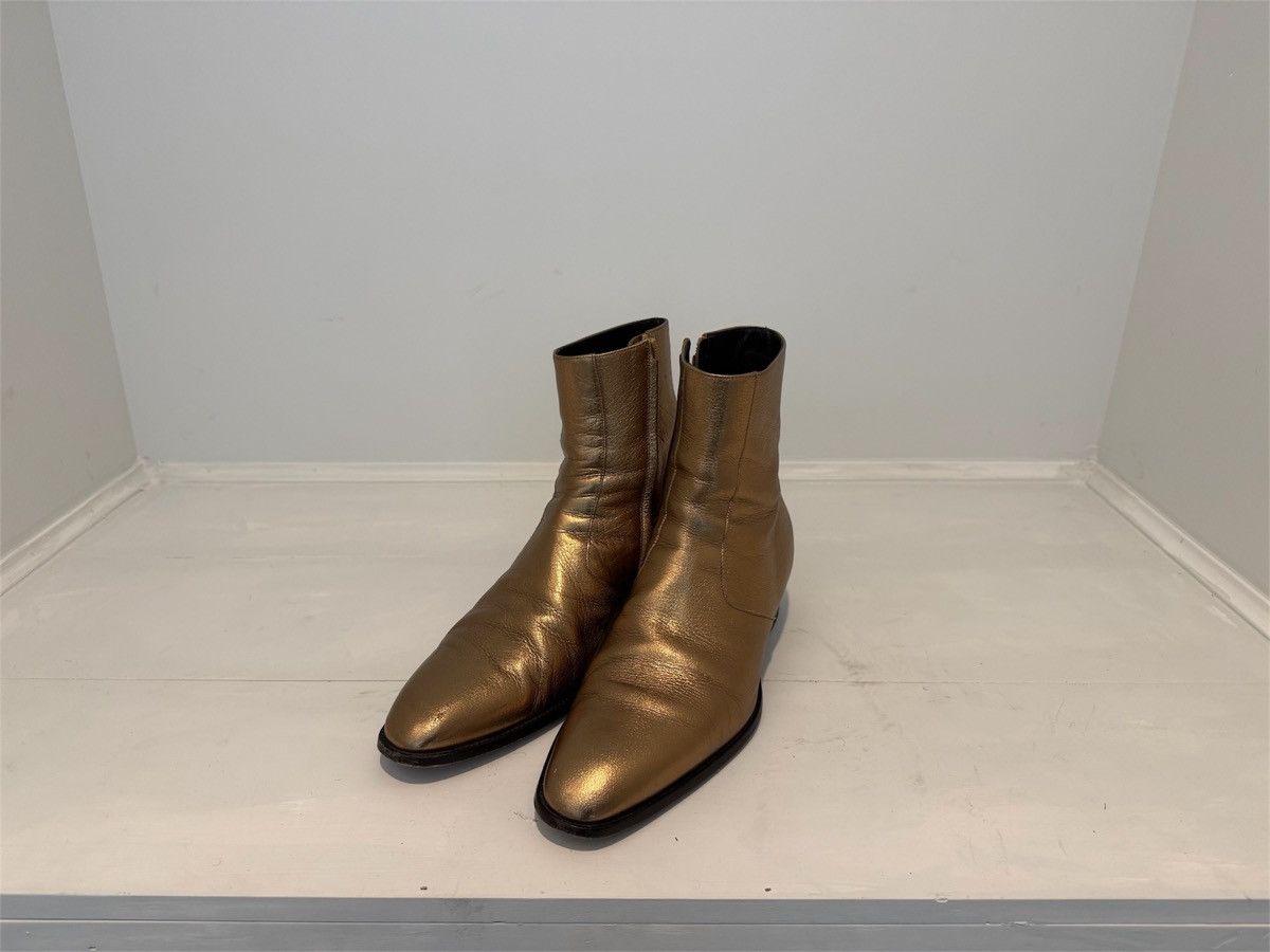 Saint Laurent Paris Saint Laurent Gold Wyatt Boots Size US 12 / EU 45 - 1 Thumbnail