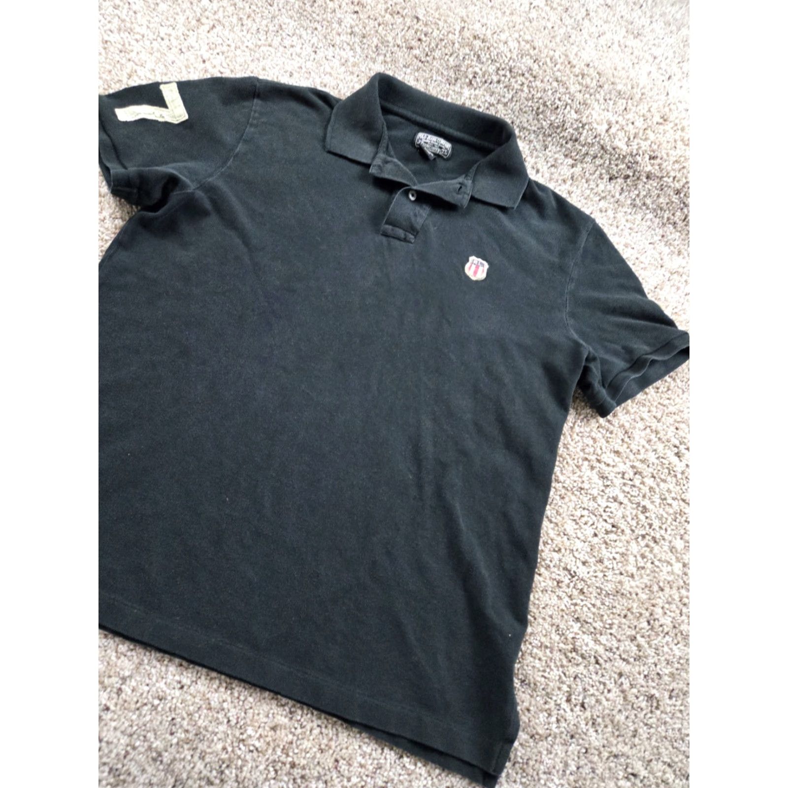 Polo Ralph Lauren VINTAGE Polo Jeans Co Polo Shirt Mens L Black Polo Ralph Lauren 90s Rugby Short Sleeve Shirt Size US L / EU 52-54 / 3 - 2 Thumbnail