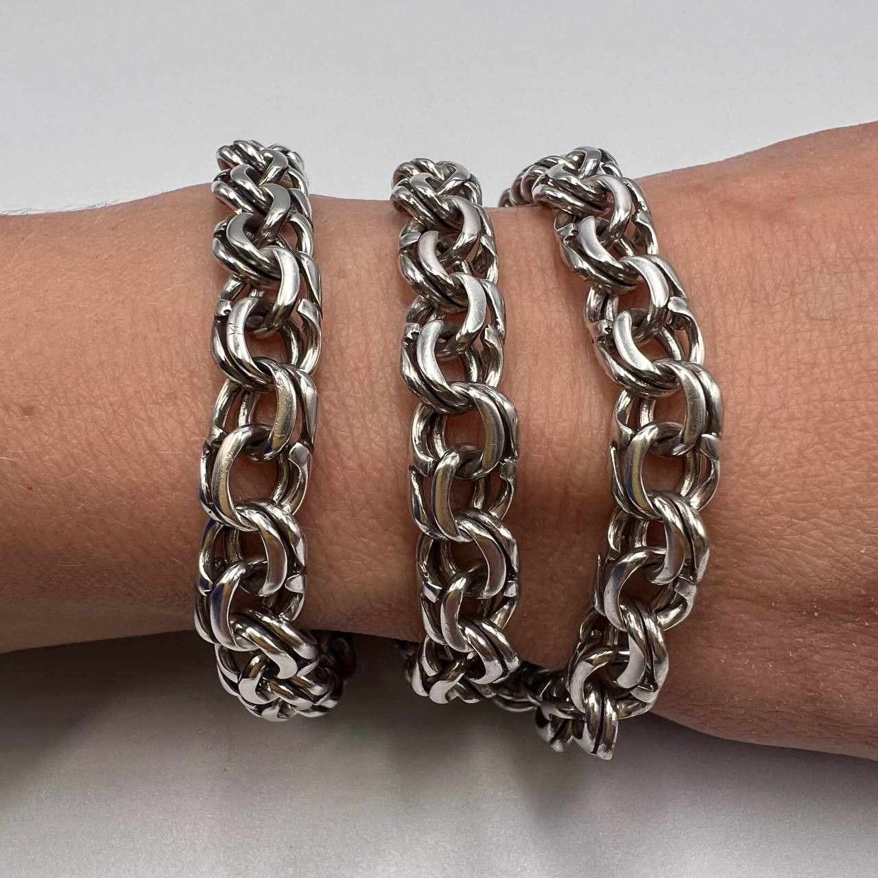 Sterling Silver Massive Vintage Sterling Silver 925 Chain Necklace 69 gr Size ONE SIZE - 2 Thumbnail
