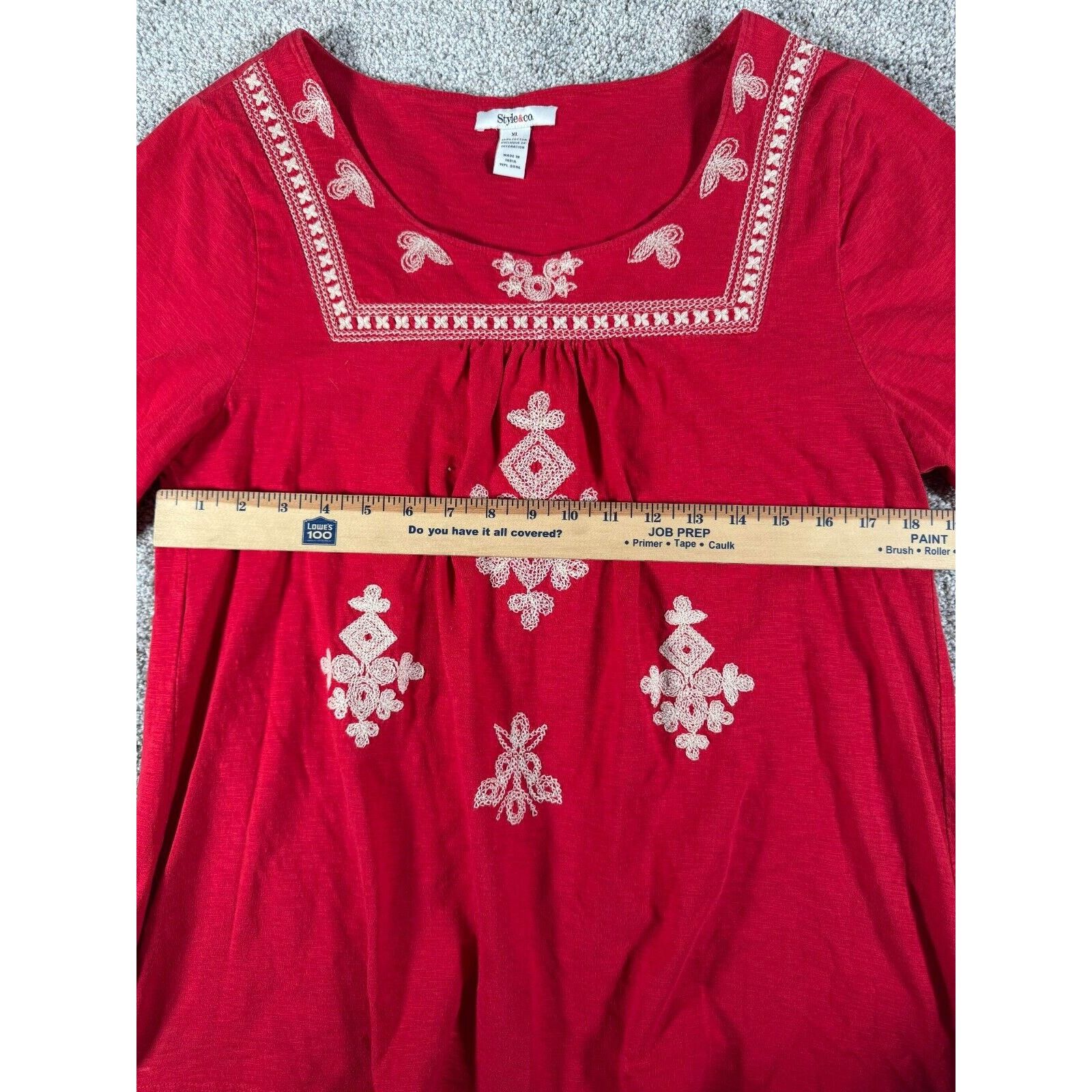 Other Style&Co Top XL Embroidered Cottagecore Peasant Vintage Y2K Size XL / US 12-14 / IT 48-50 - 9 Thumbnail