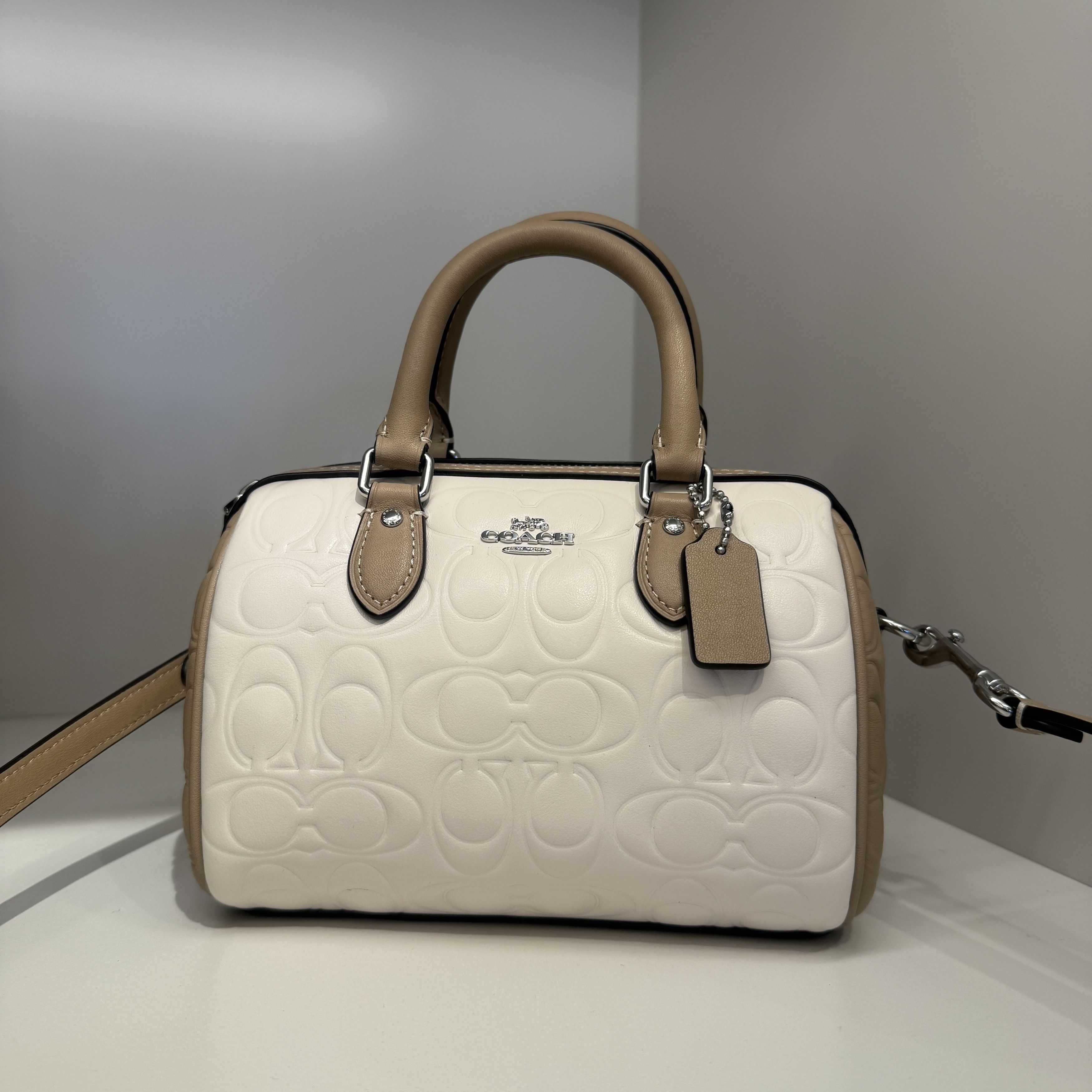 Coach Mini Rowan Crossbody Bag In Blocked Leather Cy744 in White, Women's